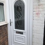 White UPVC Beveled Panel Door